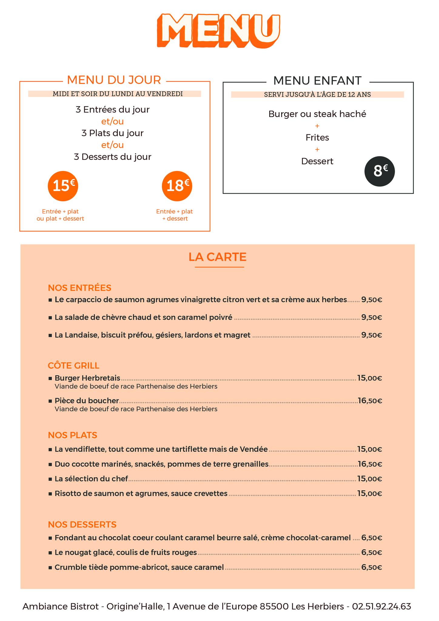 carte ambiance bistrot